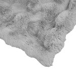 vidaXL Couverture en Fourrure de Lapin Synthétique Olite Gris