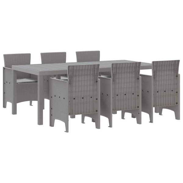 vidaXL Ensemble de salle à manger pour jardin 7 Pièces Gris clair