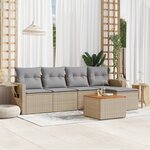 vidaXL Salon de jardin avec coussins 6Pièces mélange beige résine tressée