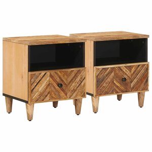 vidaXL Table de chevet 2 Pièces Marron 50 x 33 x 60 cm