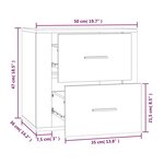 vidaXL Table de chevet murale Noir 50x36x47 cm