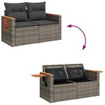 vidaXL Salon de jardin 6 Pièces avec coussins gris résine tressée