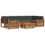 vidaXL Ensemble de canapés d'extérieur 7 pc Naturel et Anthracite