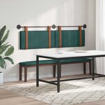 vidaXL Tête de lit suspendue Avec lumière LED Vert foncé PU antique