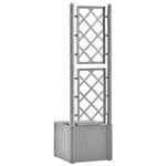 vidaXL Lit surélevé de jardin et treillis et système d'arrosage Gris