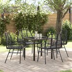 vidaXL Ensemble de salle à manger de jardin 5 pièces noir poly rattan