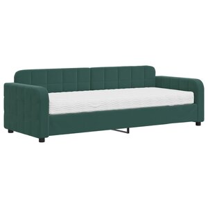 vidaXL Lit de jour avec matelas vert foncé 80x200 cm velours