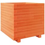 vidaXL Jardinière cire marron 50x50x49 5 cm bois de pin massif