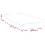 vidaXL Matelas Blanc et Gris 80 x 160 cm Ressort ensaché