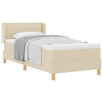 vidaXL Lit à ressorts avec matelas Crème 200 x 100 cm tissu