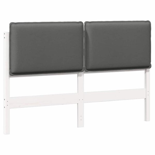 vidaXL Tête de lit capitonnée Blanc et gris clair 140 cm Pin massif