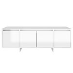 vidaXL Meuble TV blanc brillant 120x30x40 5 cm bois d'ingénierie