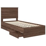 vidaXL Cadre de lit avec tiroir Chêne brun 90 x 190 cm Bois Ingénierie