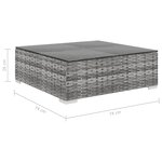 vidaXL Salon de jardin 4 Pièces avec coussins Résine tressée Gris