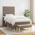 vidaXL Sommier à lattes de lit avec matelas Taupe 80x200 cm Tissu