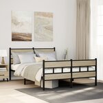vidaXL Cadre de lit en métal sans matelas chêne sonoma 160x200 cm