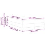 vidaXL Lit à ressorts avec matelas Gris foncé 160 x 200 cm tissu