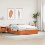 vidaXL Cadre de lit ottoman Brun Ciré 150 x 200 cm Pin massif