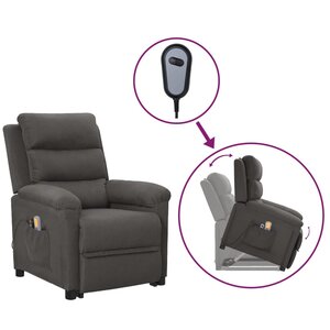 vidaXL Fauteuil de massage inclinable Gris foncé Tissu