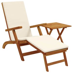 vidaXL Chaise longue inclinable et pliable 2 pc Bois d'Acacia Massif