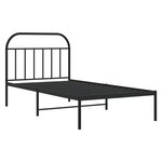 vidaXL Cadre de lit métal avec tête de lit noir 107x203 cm