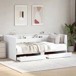 vidaXL Lit de jour avec tiroirs sans matelas blanc 75x190 cm