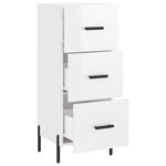 vidaXL Buffet Blanc brillant 34 5x34x90 cm Bois d'ingénierie