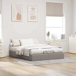 vidaXL Cadre de lit ottoman sans matelas taupe 140x200 cm tissu
