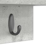 vidaXL Porte-manteau mural Montage mural Gris béton 60 x 10 5 x 18 cm