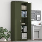 vidaXL Armoire de rangement 2 Pièces Vert olive 80 x 40 x 200 cm Acier
