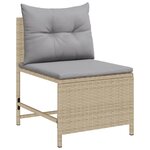vidaXL Canapé d'extérieur Beige et gris clair Rotin  tissu Standard