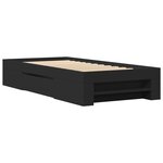 vidaXL Cadre de lit sans matelas noir 75x190 cm bois ingénierie