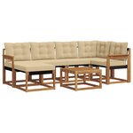 vidaXL Ensemble de canapés d'extérieur 7 pc Naturel et Beige