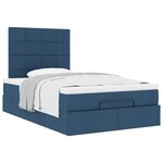 vidaXL Cadre de lit ottoman avec matelas bleu 120x190 cm tissu