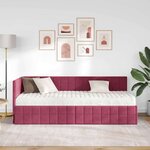 vidaXL Cadre de lit d'angle avec matelas 2 pc Bordeaux 80 x 200 cm