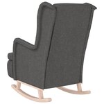 vidaXL Fauteuil avec pieds à bascule en bois d'hévéa Gris foncé Tissu