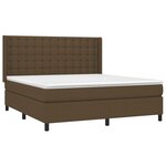 vidaXL Sommier à lattes de lit matelas et LED Marron foncé 160x200 cm