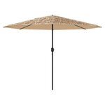 vidaXL Parasol de jardin avec mât en acier marron 388x388x248 cm