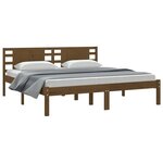 vidaXL Cadre de lit sans matelas marron miel 200x200cm bois pin massif