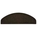 vidaXL Tapis d'escalier autocollants 20 pièces 65 x 21 x 4 cm Marron foncé Demi-rond Grand