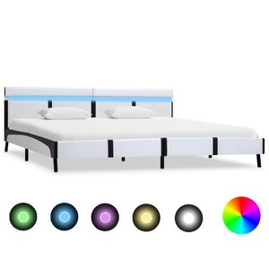 vidaXL Cadre de lit avec LED sans matelas blanc 180x200 cm