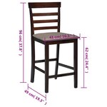 vidaXL Tabourets de bar 2 Pièces Marron Tissu