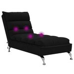 vidaXL Chaise longue de massage avec coussins noir tissu