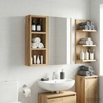 vidaXL Armoire murale de salle de bain Chêne artisan 20 x 10 x 50 cm