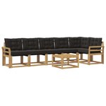vidaXL Ensemble de canapés d'extérieur 7 pc Blanc et noir