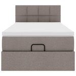 vidaXL Cadre de lit ottoman avec matelas taupe 80x200 cm tissu