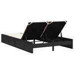 vidaXL Chaise longue double avec coussins noir résine tressée