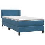vidaXL Sommier à lattes de lit et matelas bleu foncé 80x220 cm velours