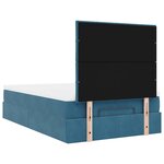 vidaXL Cadre de lit ottoman avec matelas bleu foncé 120x190 cm velours