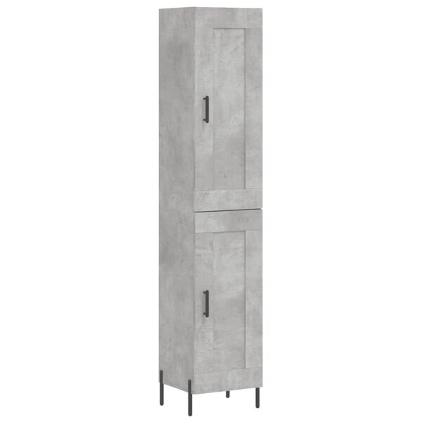 vidaXL Buffet haut Gris béton 34 5x34x180 cm Bois d'ingénierie